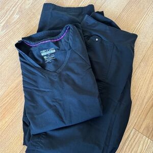 Purple Label Yoga Women’s Black Scrub Set